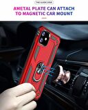 Microsonic Apple iPhone 11 (6.1'') Kılıf Military Ring Holder Lacivert
