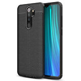 Microsonic Xiaomi Redmi Note 8 Pro Kılıf Deri Dokulu Silikon Siyah