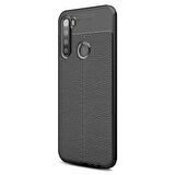 Microsonic Xiaomi Redmi Note 8 Kılıf Deri Dokulu Silikon Siyah