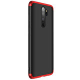 Microsonic Xiaomi Redmi Note 8 Pro Kılıf Double Dip 360 Protective Siyah Kırmızı