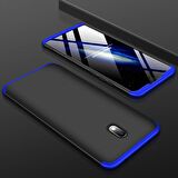 Microsonic Xiaomi Redmi 8A Kılıf Double Dip 360 Protective Siyah Mavi
