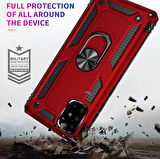 Microsonic Samsung Galaxy A51 Kılıf Military Ring Holder Rose Gold
