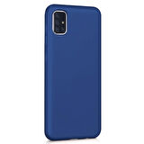 Microsonic Matte Silicone Samsung Galaxy A71 Kılıf Lacivert