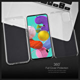 Microsonic Samsung Galaxy A51 Kılıf 6 tarafı tam full koruma 360 Clear Soft Şeffaf