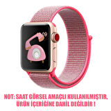 Microsonic Apple Watch Series 4 40mm Hasırlı Kordon Woven Sport Loop Hot Pink