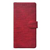 Microsonic Huawei P30 Pro Kılıf Fabric Book Wallet Kırmızı