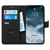 Microsonic Apple iPhone XR Kılıf Fabric Book Wallet Siyah
