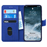 Microsonic Apple iPhone 11 Pro Max (6.5'') Kılıf Fabric Book Wallet Lacivert