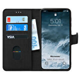 Microsonic Apple iPhone 11 Pro Max (6.5'') Kılıf Fabric Book Wallet Siyah