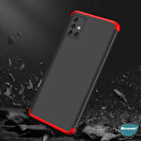 Microsonic Samsung Galaxy A51 Kılıf Double Dip 360 Protective Kırmızı