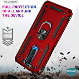 Microsonic Xiaomi Redmi K30 Kılıf Military Ring Holder Kırmızı