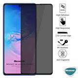 Microsonic Samsung Galaxy S10 Lite Privacy 5D Gizlilik Filtreli Cam Ekran Koruyucu Siyah