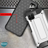Microsonic Huawei P40 Lite Kılıf Rugged Armor Gümüş