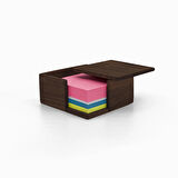 ​Woodsaka Not Kağıdı Kutusu - Ceviz - 10.5cm X 10.5cm X 4.5cm