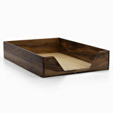 ​Woodsaka Reka A4 Kağıt Tepsisi & Evrak Kutusu - Ceviz - 500 Adet Kağıt Alır - 26.4cm x 36.5cm x 6.2cm