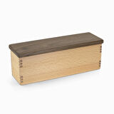 ​Woodsaka Mutfak İçin Sağlıklı Ahşap Saklama Kutusu - Model 2 - Gürgen & Ceviz - 27.8cm x 8.8cm x 7.5cm