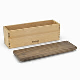 ​Woodsaka Mutfak İçin Sağlıklı Ahşap Saklama Kutusu - Model 2 - Gürgen & Ceviz - 27.8cm x 8.8cm x 7.5cm