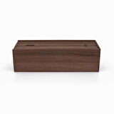 ​Woodsaka Reka Kablo Yönetim Kutusu ve Organizer & Güvenlik İstasyonu - Kayar Kapaklı - Ceviz - 32cm x 15cm x 11cm