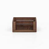 ​Woodsaka 3Line Kartvizit Kutusu - Ceviz - 11cm x 7.8cm x 4.5cm