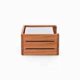 ​Woodsaka 3Line Küp Not Kağıdı Kutusu - Kiraz Ağacından - 10.7cm x 10.6cm x 5.7cm
