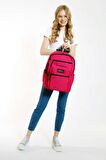 Kaukko Full Pocket Okul Sırt Çantası Koyu Pembe K1604