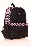 Kaukko Basic Colors Okul Sırt Çantası Pembe Check K1631