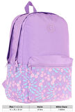 Kaukko Soft Floral Kız Çocuk Üç Bölmeli Mor Çiçekli Okul Sırt Çantası - K1793