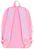 Kaukko Soft Floral Kız Çocuk Üç Bölmeli Pembe Çiçekli Okul Sırt Çantası - K1794