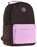 Kaukko Double Colors Üç Bölmeli Kız Çocuk Okul ve Günlük Sırt Çantası - Siyah Lila - K1840