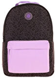 Kaukko Double Colors Üç Bölmeli Kız Çocuk Okul ve Günlük Sırt Çantası - Siyah Lila - K1840