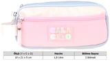 CalaCilo Cloudy Pembe Mavi Renkli Kız Çocuk Üç Gözlü Kalem Çantası - Pembe - Mavi - C4088