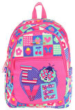 Kaukko Üç Bölmeli Kız Çocuk İlkokul Sırt Çantası (L5229) - Pembe Mavi - Love Desenli