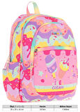 Kaukko Üç Bölmeli Kız Çocuk İlkokul Sırt Çantası (L5232) - Pembe Sarı - Dondurma Baskılı