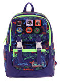 Kaukko Kids Erkek Çocuk Armalı Kamyon Desenli İlkokul Okul Sırt Çantası (Dört Bölmeli) - Lacivert Yeşil - L5279