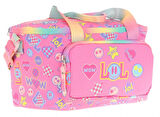 Kaukko Kids Thermo Isı Yalıtımlı Kız Çocuk Lol Baskılı Pembe Beslenme Çantası L7237 (İki Bölmeli)