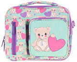 Kaukko Kız Çocuk, Turkuaz Mor, Ayıcık Baskılı Isı Yalıtımlı Üç Bölmeli (Matara Cepli) Okul Beslenme Çantası L7239