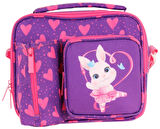 Kaukko Kız Çocuk, Mor Pembe, Kalpli Tavşan Desenli Isı Yalıtımlı Üç Bölmeli (Matara Cepli) Okul Beslenme Çantası L7246