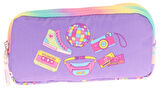 Kaukko Kids Mor Çok Renkli, Hobi Baskılı, Kız Çocuk Üç Gözlü Okul Kalem Çantası - L8238