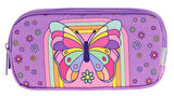 Kaukko Kids Mor Pembe, Kelebek, Kız Çocuk Üç Gözlü Okul Kalem Çantası - L8248