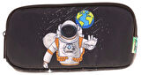 Kaukko Kids Siyah, Astronot, Erkek Çocuk Üç Bölmeli Okul Kalem Çantası - L8253
