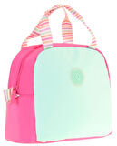 Kaukko Kız Çocuklarına Özel Pembe Turkuaz İki Renkli Beslenme Çantası (Isı Yalıtımlı) (K9065)