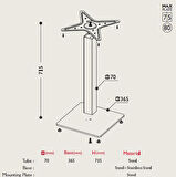 Tablalı Masa Ayağı 11.471 - Taban 36,5*36,5cm  Parlak Krom