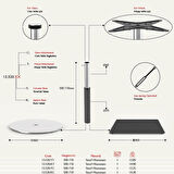 Tablalı Sehpa Ayağı 13.520 - Yükseklik Ayarlı Pistonlu Siyah