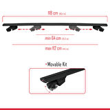 Ara Atkı Tavan Barı Hook Model 140cm Siyah (2 Adet)