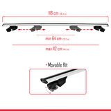 Ara Atkı Tavan Barı Hook Model 140cm Gri (2 Adet)