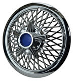 Jant Kapağı Kırılmaz Telli Yıldız Fırfırlı Mavi 13" ABS Krom Paslanmaz 4'lü (TAKIM OLARAK)