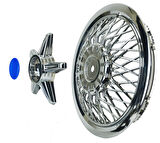 Jant Kapağı Kırılmaz Telli Yıldız Fırfırlı Mavi 13" ABS Krom Paslanmaz 4'lü (TAKIM OLARAK)