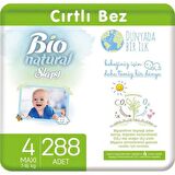 Sleepy Bio Natural Bebek Bezi 4 Numara Maxi 288 'li