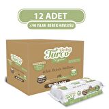 Baby Turco Doğadan Yenidoğan Alkolsüz-Parfümsüz 12 x 90 Yaprak 12 Paket Islak Mendil