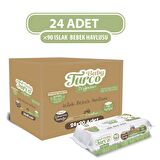 Baby Turco Doğadan Yenidoğan Islak Bebek Havlusu 24X90 Yaprak